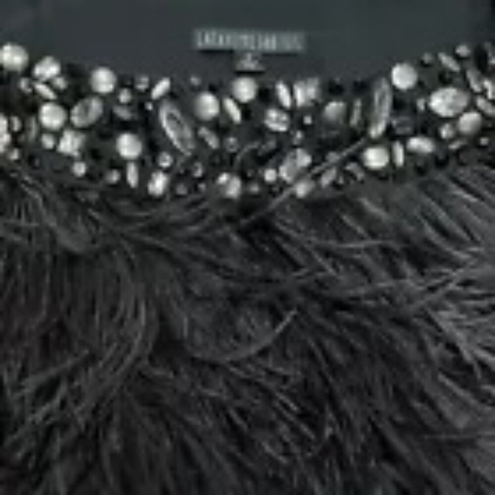 Lafayette 148 New York black feathered skirt size 12 - Picture 4 of 6